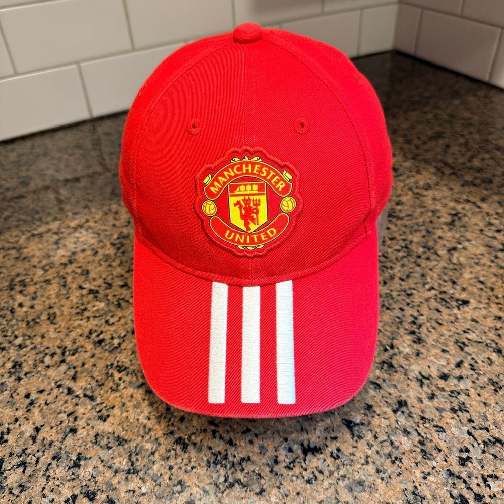Manchester United Adidas Hat Red Strapback Soccer Football Cap